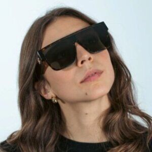 Off-White OERI13J SYRACUSE 6055 Sunglasses Havana Shield Frame, Green Lenses